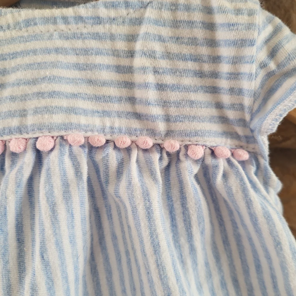 Carter's Blue and White Striped Baby Romper